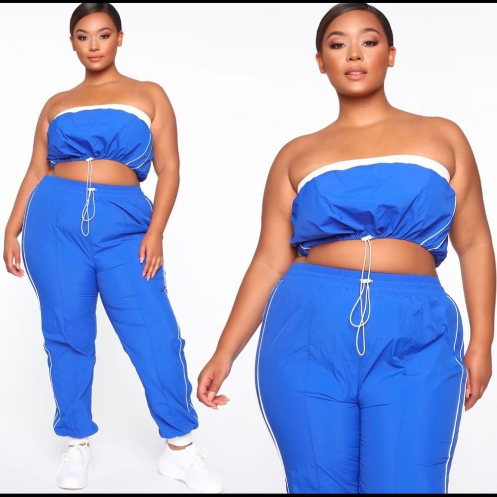 Fashion Nova Two Piece Strapless Jogger Set